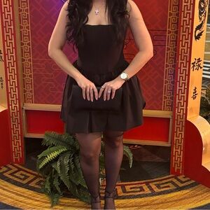 Black Square-Neck Mini Dress